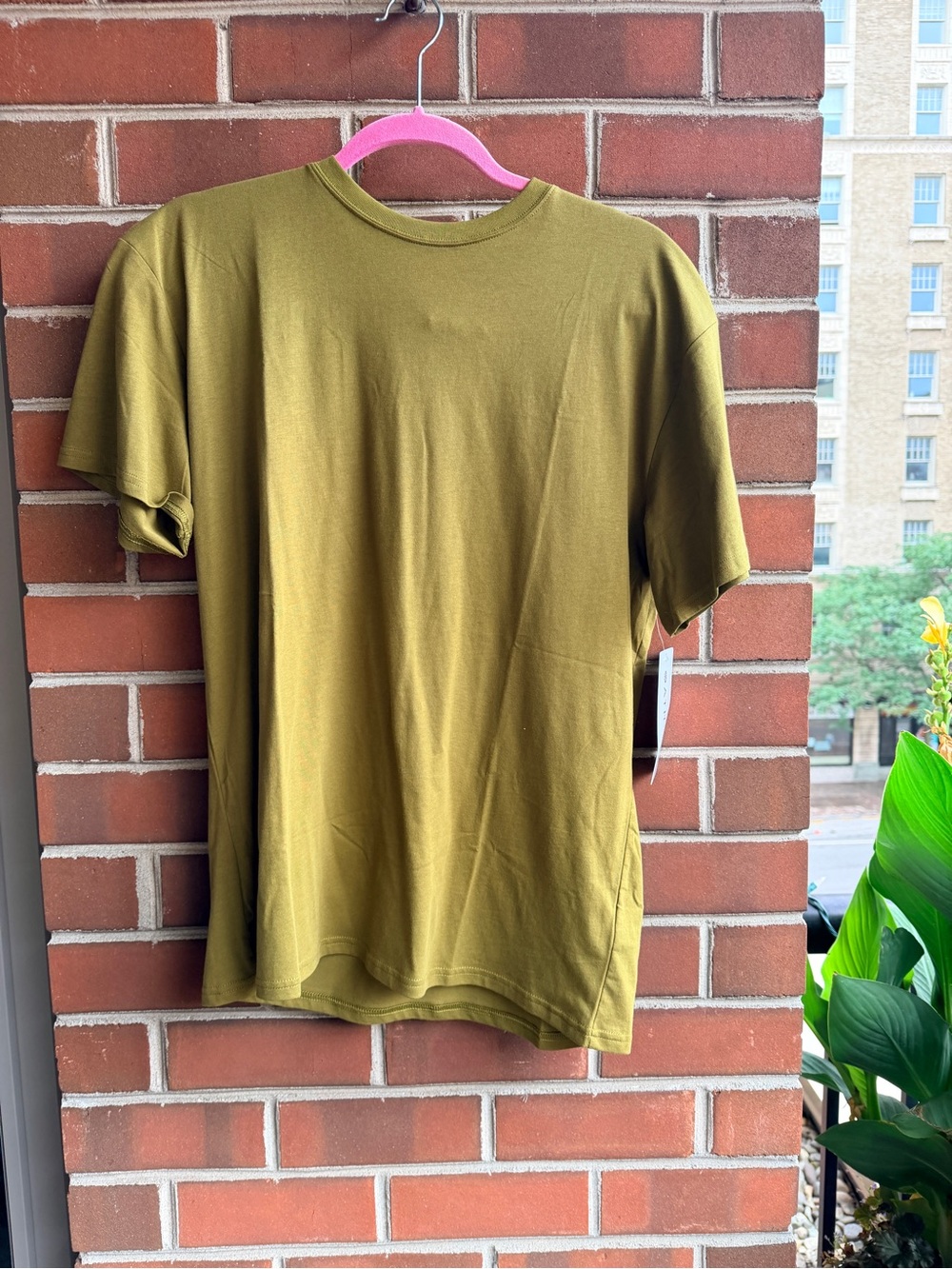 Athleta Olive Green Crew Neck Short Sleeve Tee